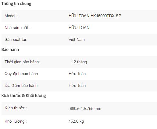 Máy phát điện Hữu Toàn HK16000TDX-SP-1