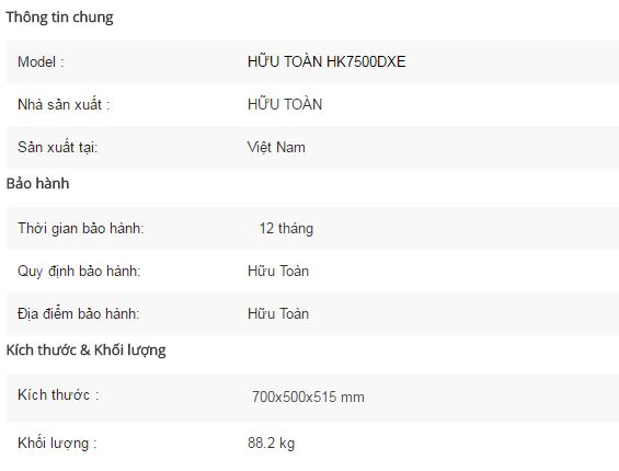 Máy phát điện Hữu Toàn HK7500DXE